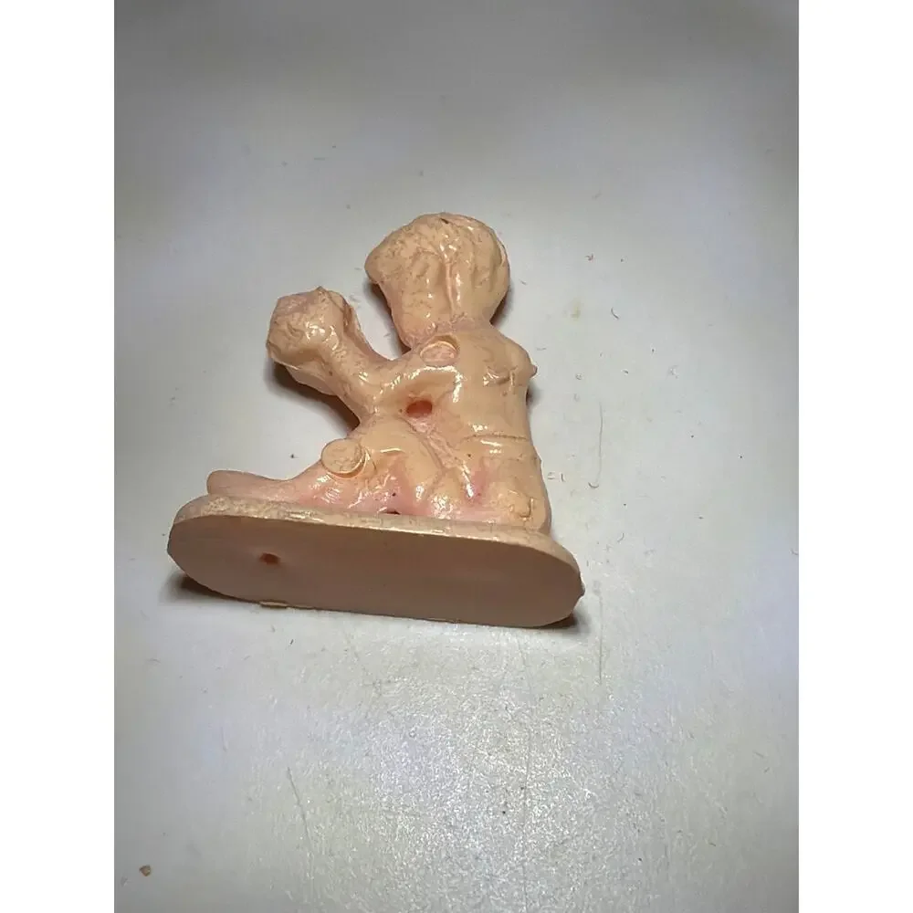 Vintage Miniature Peach Baby Figurine Plastic Celluloid Dollhouse Nursery Figure